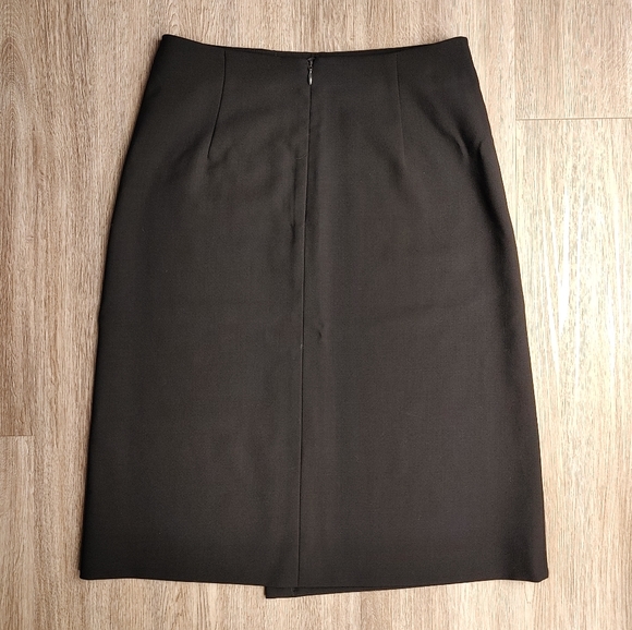 EMPORIO ARMANI Vintage 100% Wool Midi Wrap Pencil Skirt - Picture 3 of 9